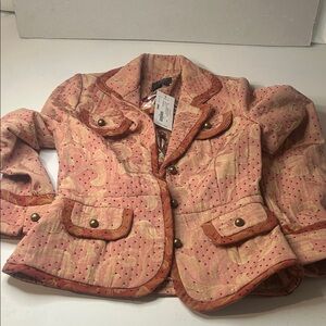 NWT. True Meaning Tose Pink and Rust Blazer